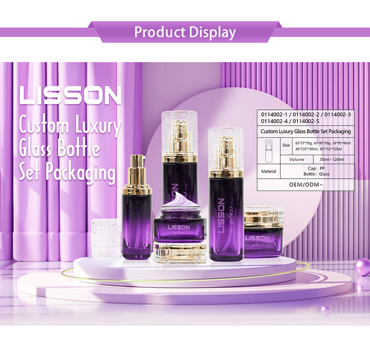 Ombre Purple Glass Pump Bottle PUMP Glass Bottle & Jar Set