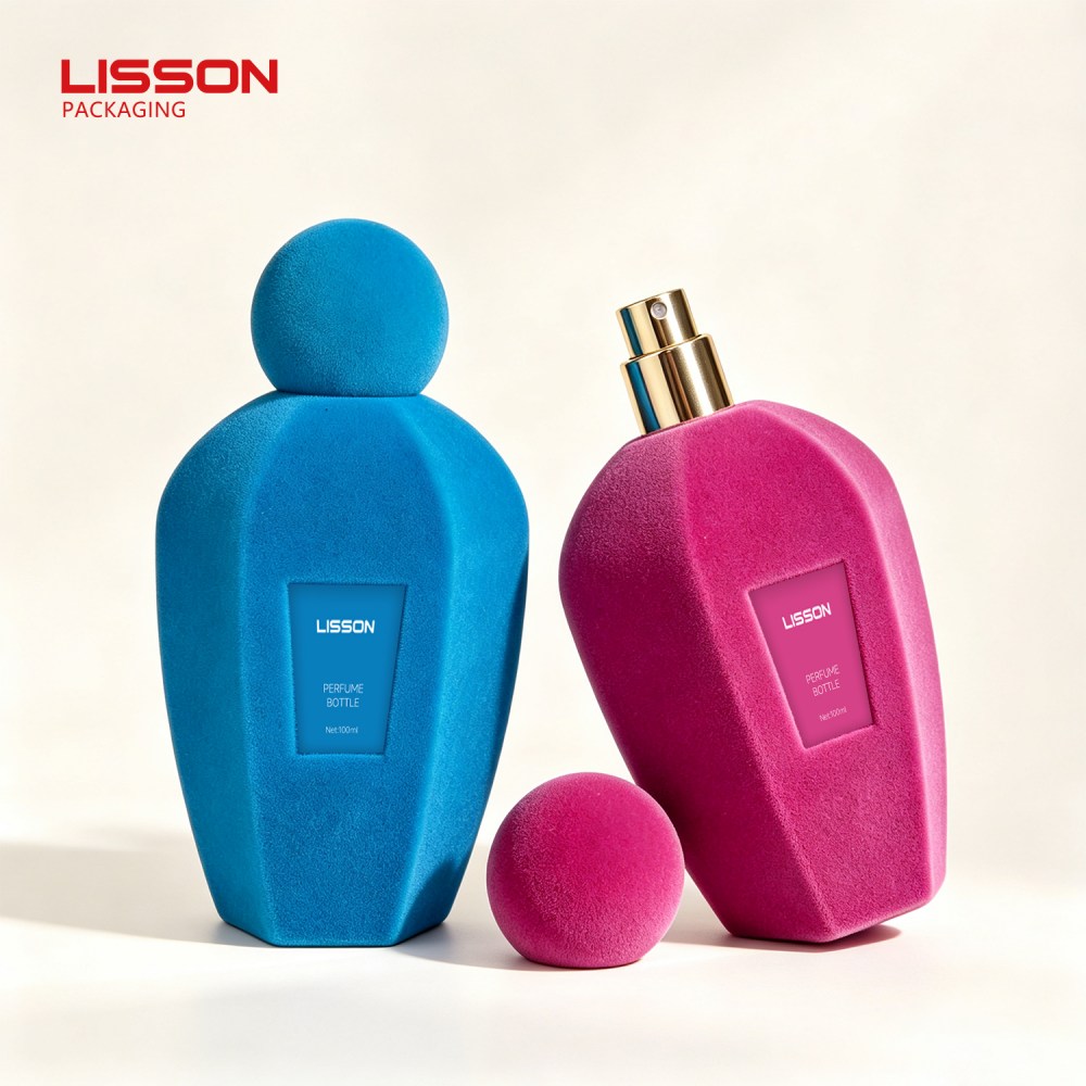 100ml Luxury Flocked Velvet Glass Perfume Bottle
